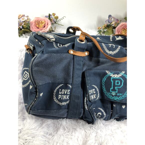 Victoria's Secret Pink Weekender Duffle Bag Y2K Vintage Barbiedoll - Picture 3 of 10